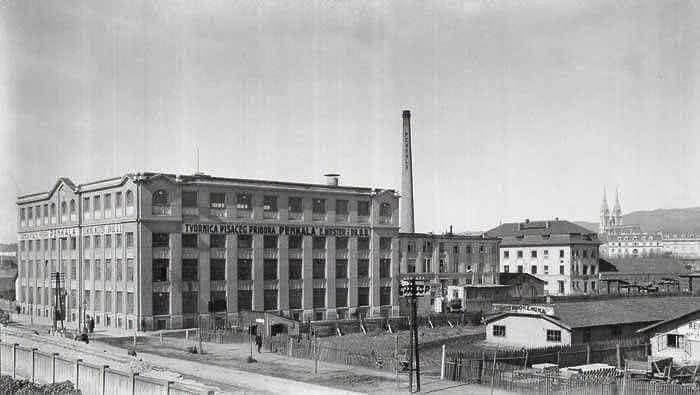 Baroševa ulica (današnja Branimirova) 1911. godine, tvornica pisaćeg pribora 'Penkala-Moster' d.d